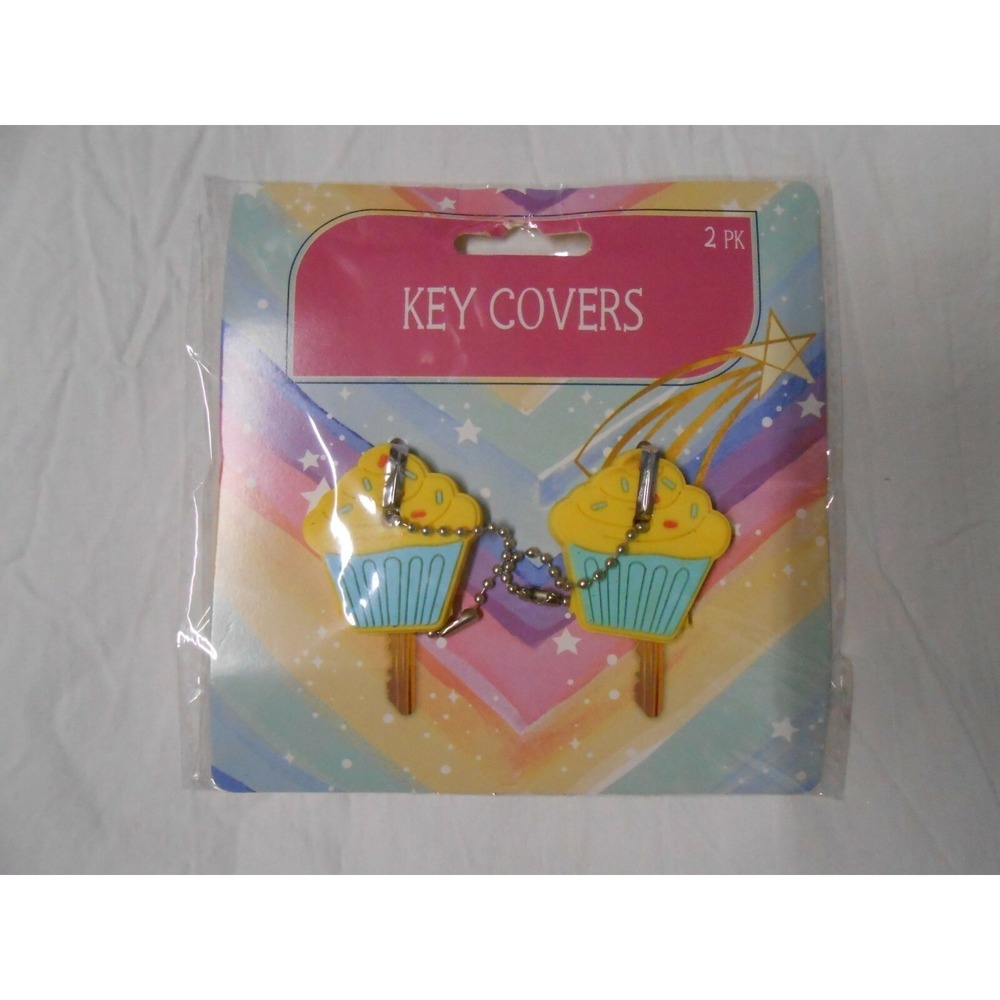 New Cute 2 pack Cupcake cakes Dessert key covers Caps for Keychain House Home!